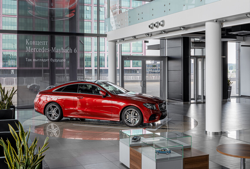 Дизайн зоны обслуживания клиентов Mercedes-Benz в Минске
